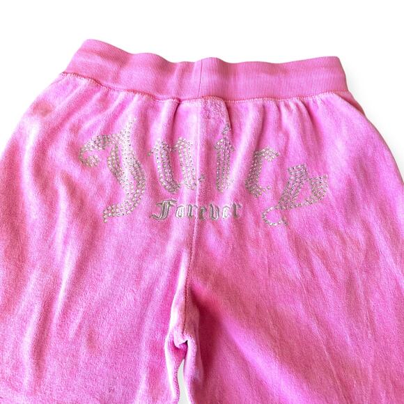 Juicy Couture Big Bling Velour Jogger Hot Pink Rhinestones Athleisure Size M - Picture 6 of 13